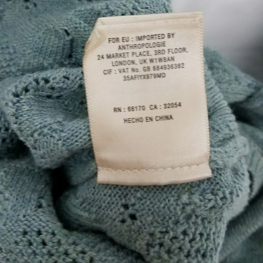 Anthro Moth Teal Sweater Size S - Picture 6 of 8